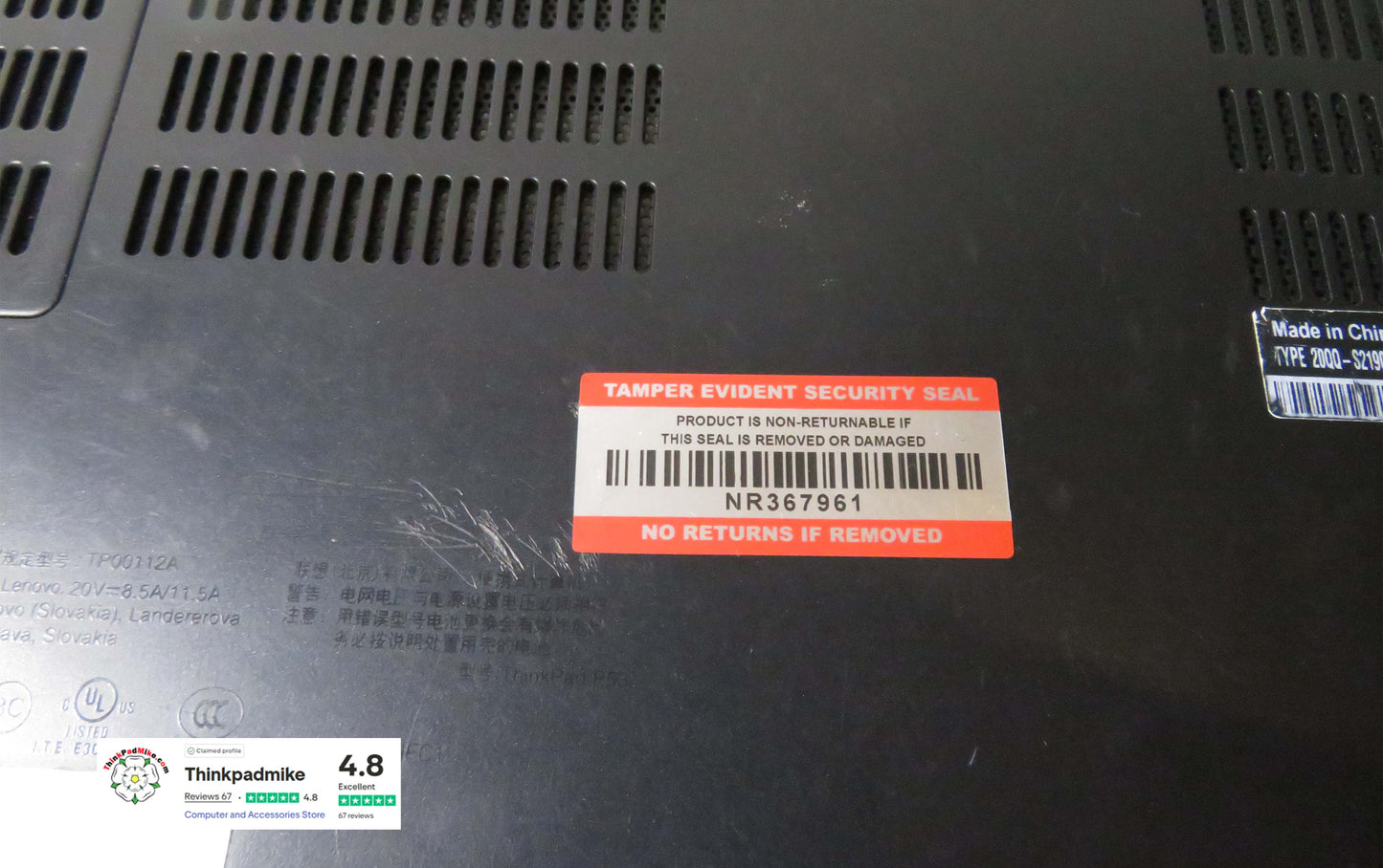 Lenovo ThinkPad P53 i7 *HEX CORE* 9850H 2.6Ghz 40GB RAM 512GB + 512GB IPS B\L KB NVIDIA T2000 (1220)