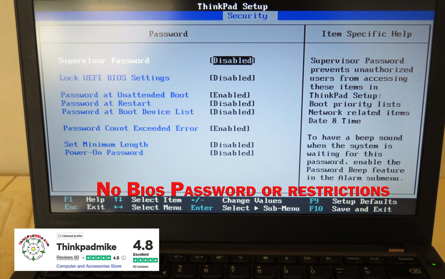 Lenovo ThinkPad x270 i5 6200U 2.3Ghz 16GB RAM 256GB SSD (1067)