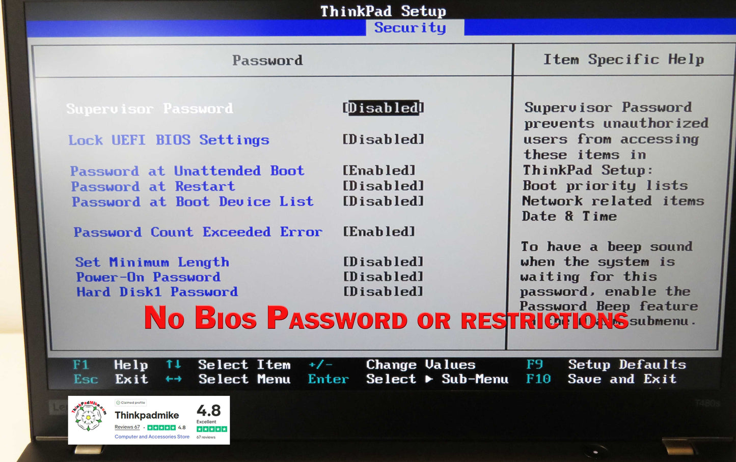 Lenovo ThinkPad T480s i7 8650U 16GB RAM 256GB SSD IPS WQHD SCREEN B\L KB (1204)