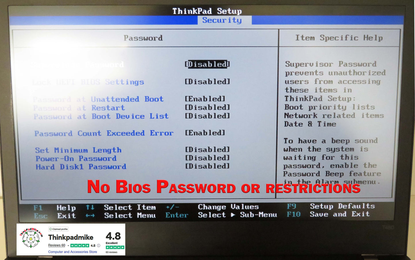 Lenovo ThinkPad T480 i5 8250U 16GB RAM 256GB SSD IPS SCREEN WIN11 (1187)