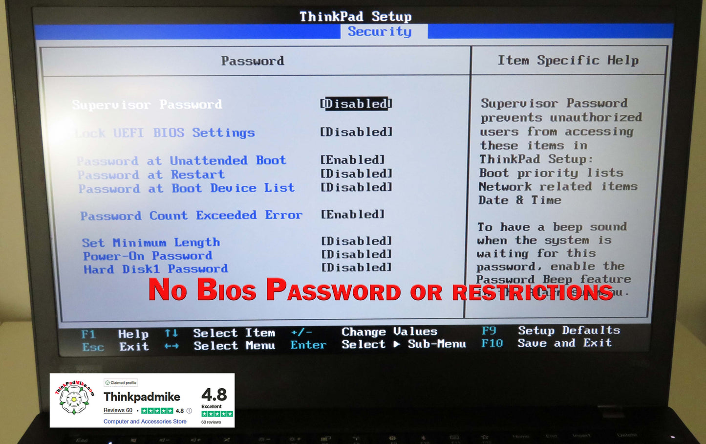 Lenovo ThinkPad T480 i7 8550U 32GB RAM 256GB SSD IPS SCREEN B\L KB (1179)
