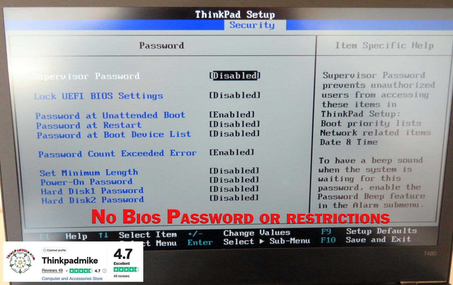 Lenovo ThinkPad T480 i7 8550U 64GB RAM 256GB+256GB SSDs IPS FHD SCREEN B\L KB (1121)