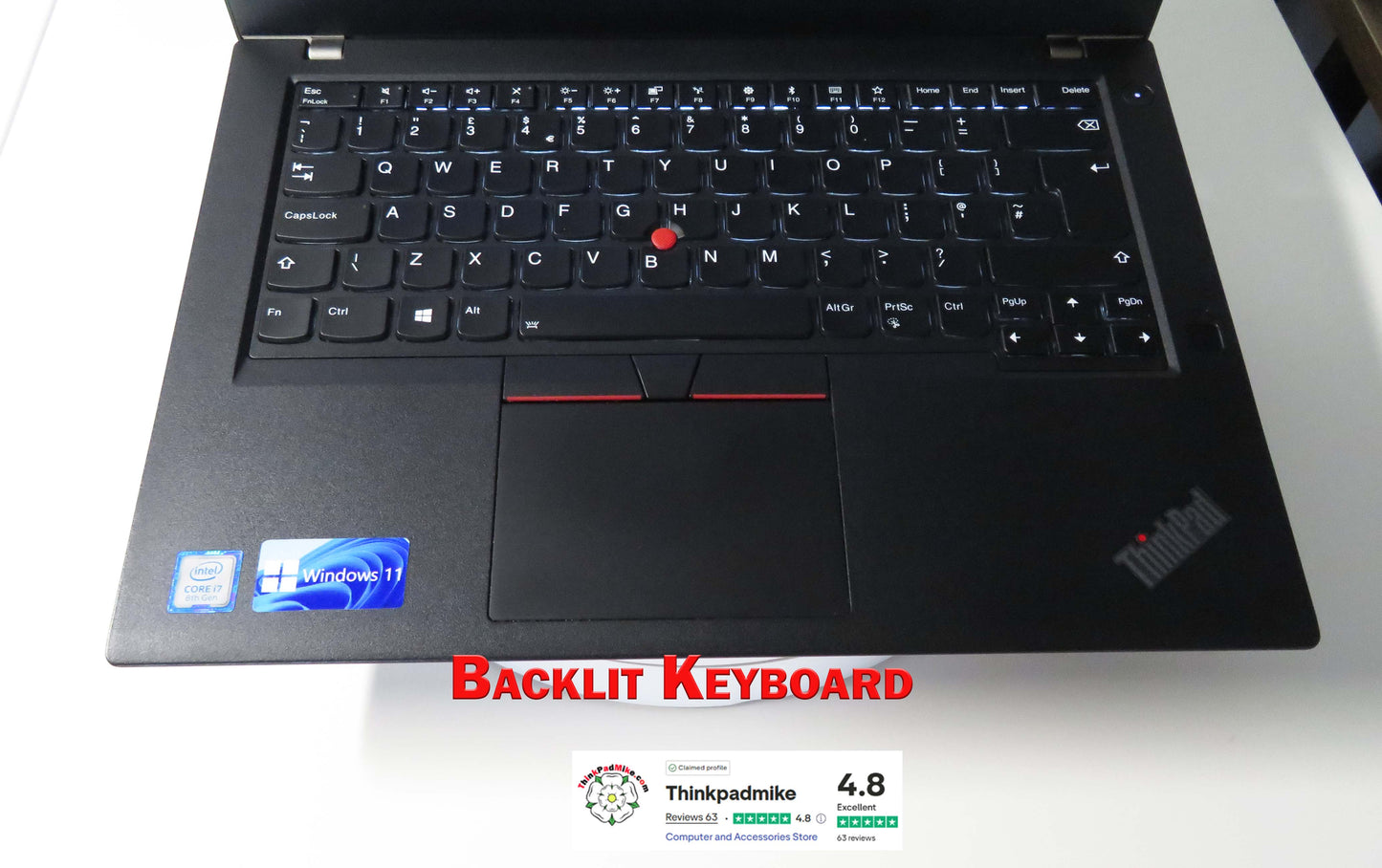 Lenovo ThinkPad T480 i7 8550U 64GB RAM 256GB SSD IPS SCREEN B\L KB (1184)