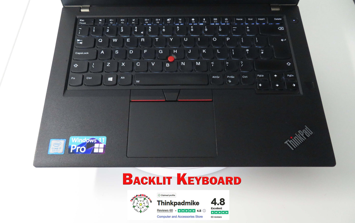 Lenovo ThinkPad T480 i7 8550U 16GB RAM 256GB SSD IPS SCREEN B\L KB (1173)