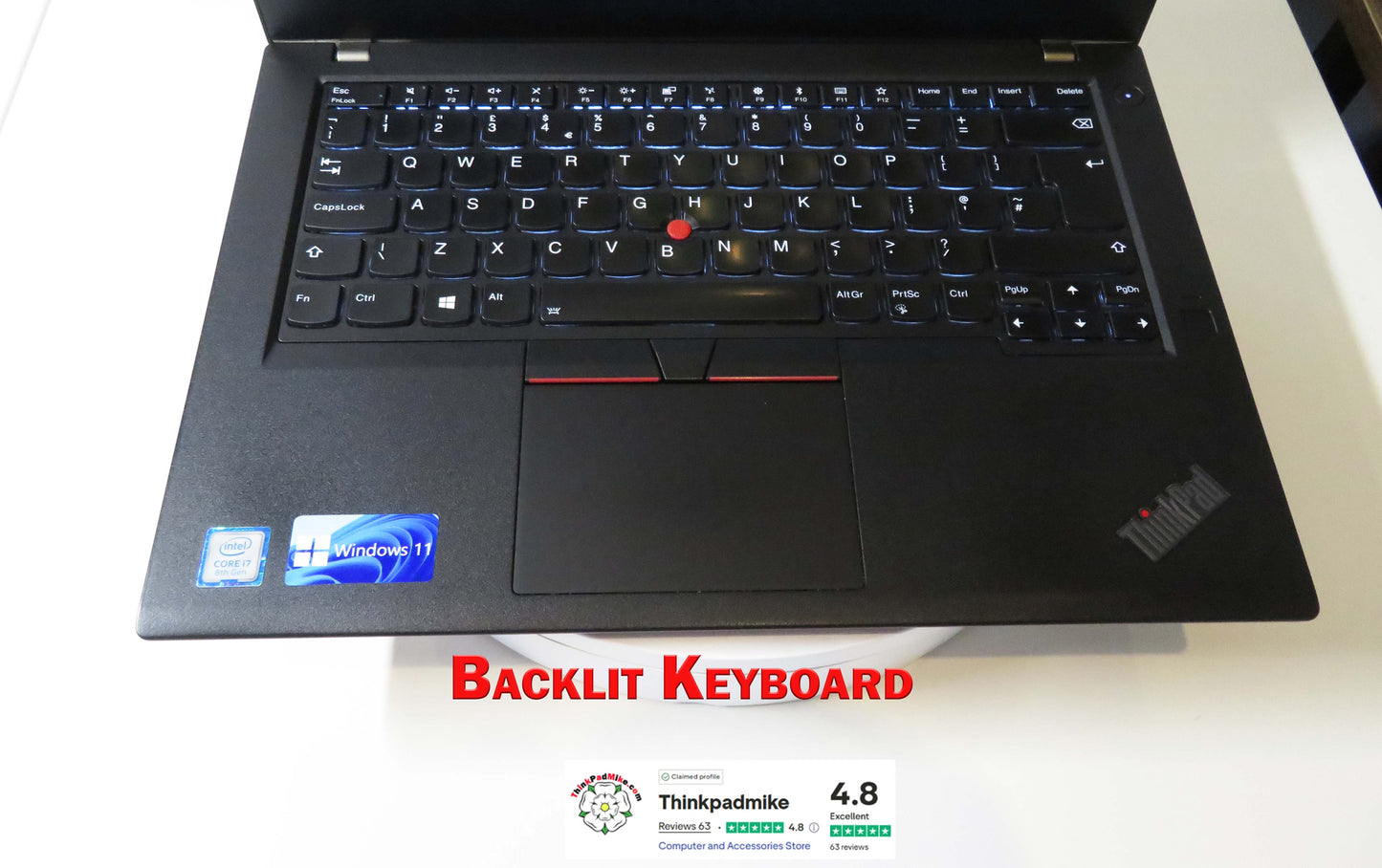 Lenovo ThinkPad T480 i7 8550U 32GB RAM 2 x256GB SSDs IPS SCREEN B\L KB (1197)