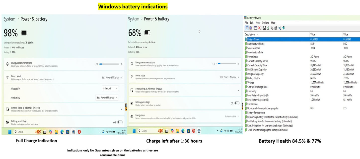 Lenovo ThinkPad T480 i7 8550U 16GB RAM 256GB SSD IPS SCREEN DUAL BATS (1293)