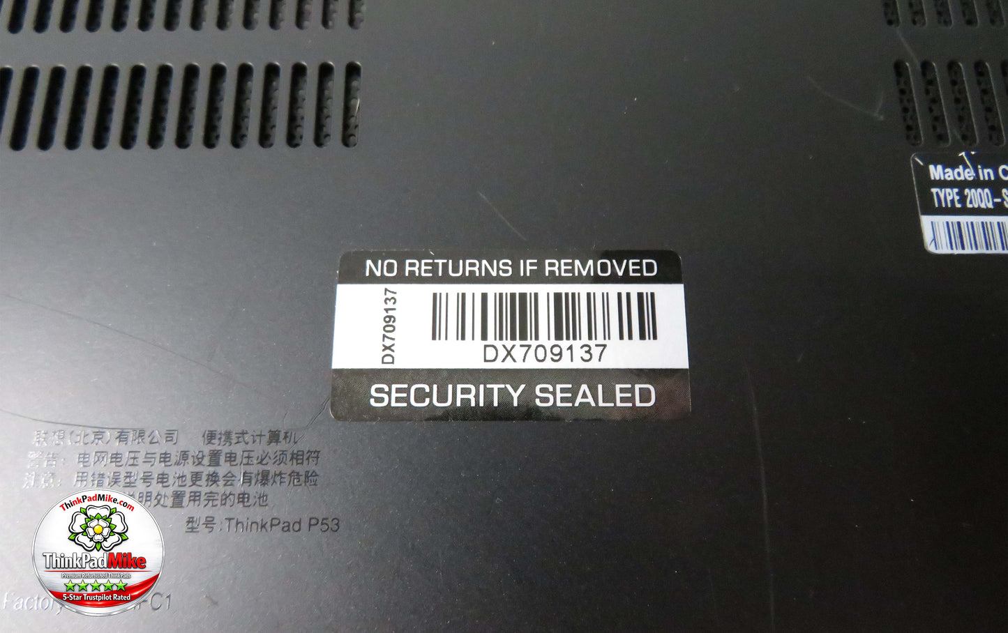 Lenovo ThinkPad P53 i7 *6 CORE* 9750H 2.6Ghz 32GB RAM 256GB + 512GB IPS B\L KB NVIDIA T2000 (1343)