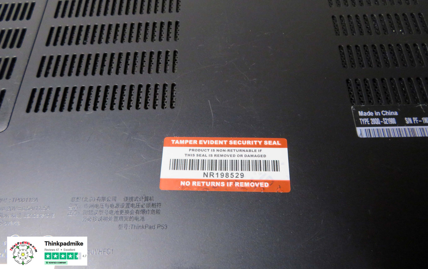 Lenovo ThinkPad P53 i7 *HEX CORE* 9750H 2.6Ghz 64GB RAM 512GB + 256GB IPS B\L KB NVIDIA T2000 (1095)