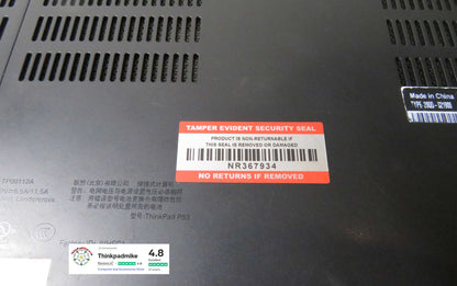 Lenovo ThinkPad P53 i7 *HEX CORE* 9750H 2.6Ghz 40GB RAM 256GB + 512GB IPS B\L KB NVIDIA T2000 (1208)