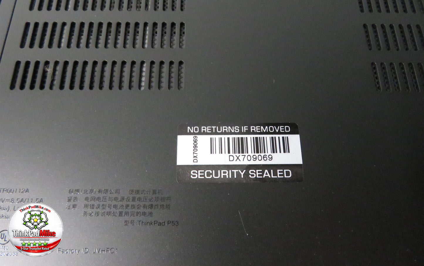 Lenovo ThinkPad P53 i7 *6 CORE* 9850H 2.6Ghz 64GB RAM 512GB SSD IPS B\L KB NVIDIA T1000 (1351)