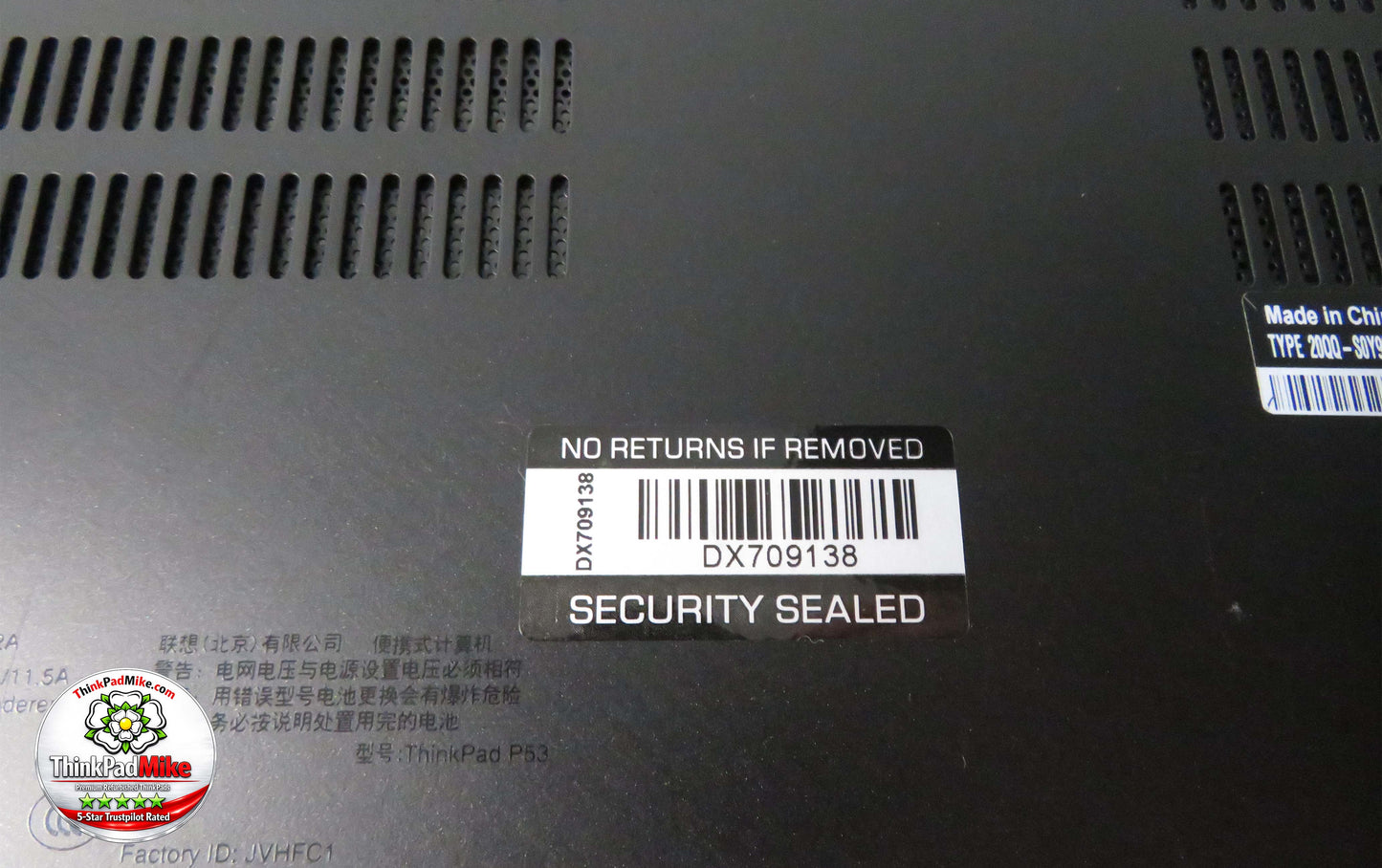 Lenovo ThinkPad P53 i7 *6 CORE* 9850H 2.6Ghz 32GB RAM 512GB + 256GB IPS B\L KB NVIDIA T1000 (1353)