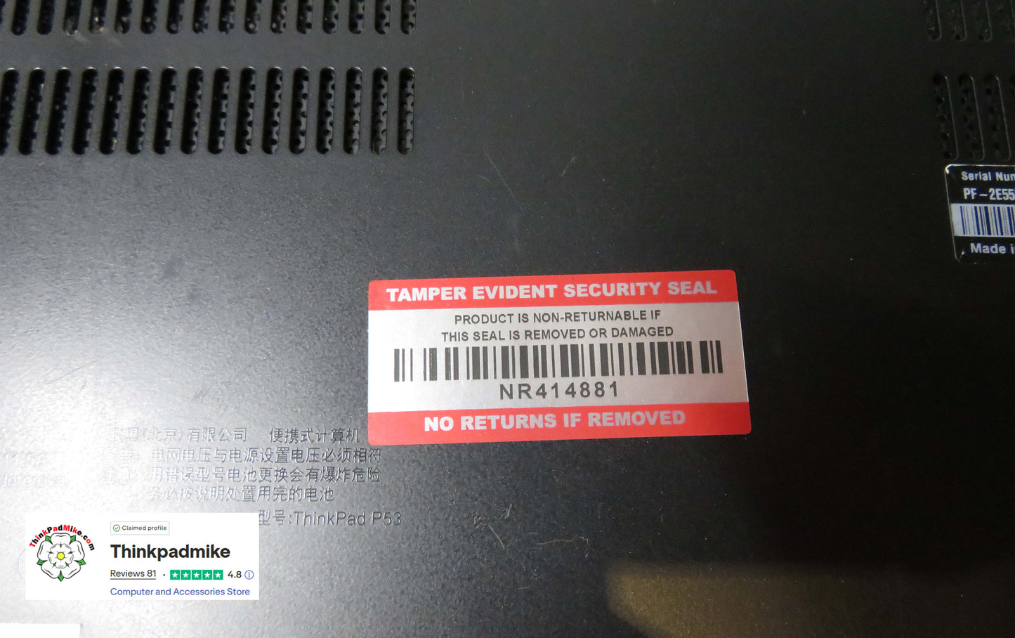 Lenovo ThinkPad P53 i7 *6 CORE* 9750H 2.6Ghz 32GB RAM 512GB SSD IPS B\L KB NVIDIA T1000 (1317)