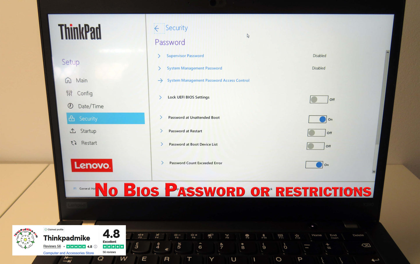 Lenovo ThinkPad x390 i5 1.6Ghz 8365U 16GB RAM 256GB SSD IPS TOUCH Screen B\L KB (827)