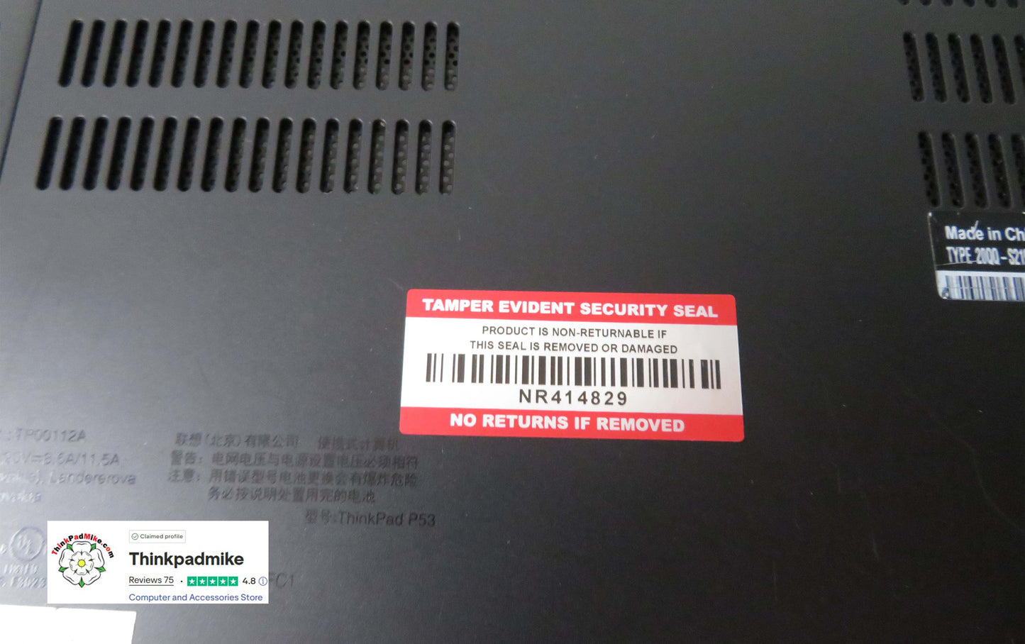 Lenovo ThinkPad P53 i7 *6 CORE* 9750H 2.6Ghz 64GB RAM 512GB IPS B\L KB NVIDIA T2000 (1268)