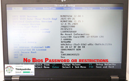 Lenovo ThinkPad P53 i7 *6 CORE* 9750H 40GB RAM 512GB IPS B\L KB NVIDIA T2000 (1330)