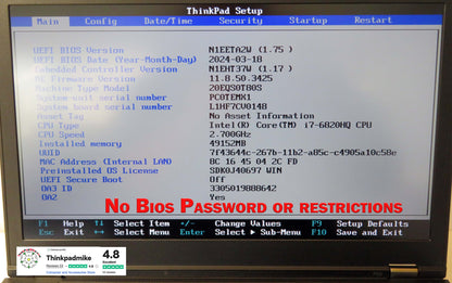 Lenovo ThinkPad P50 i7 6820HQ 48GB RAM 1TB SSD IPS NVIDIA M1000M (1137)