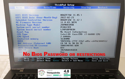 Lenovo ThinkPad T460 i7 6600U 2.6Ghz 16GB RAM 240GB SSD IPS Screen B\L KB (797)