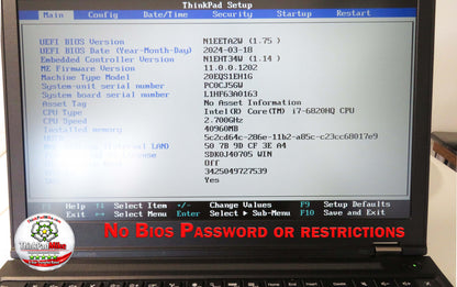 Lenovo ThinkPad P50 i7 6820HQ 40GB RAM 512GB SSD IPS NVIDIA M1000M (1360)