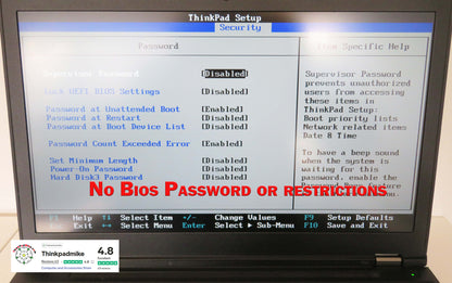 Lenovo ThinkPad P50 i7 6820HQ 48GB RAM 256GB SSD IPS NVIDIA M1000M (1105)