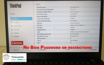 Lenovo ThinkPad x390 i7 1.9Ghz 8665U 16GB RAM 512GB SSD IPS Touch Screen B\L KB (1094)