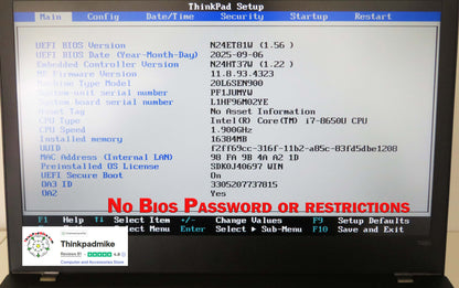 Lenovo ThinkPad T480 i7 8650U 16GB RAM 256GB SSD IPS SCREEN B\L KB (1320)