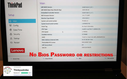 Lenovo ThinkPad P15 i7 6 CORE 10850H 2.7Ghz 32GB RAM 512GB IPS NVIDIA RTX 3000 (1258)