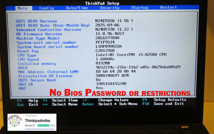 Lenovo ThinkPad T480 i5 8250U 8GB RAM 256GB SSD IPS SCREEN WIN11 (1253)