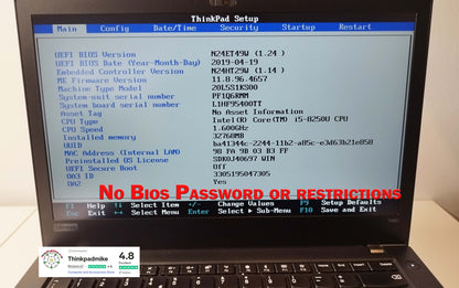 Lenovo ThinkPad T480 i5 8250U 32GB RAM 256GB SSD IPS TOUCH SCREEN (1214)