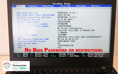 Lenovo ThinkPad T480 i7 8650U 16GB RAM 256GB SSD IPS SCREEN NVIDIA MX150 (1325)