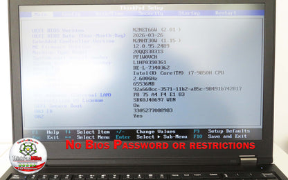 Lenovo ThinkPad P53 i7 *6 CORE* 9850H 2.6Ghz 64GB RAM 1TB SSD IPS B\L KB NVIDIA T1000 (1355)
