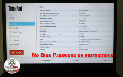 Lenovo ThinkPad T14 i7 10510U 32GB RAM 512GB SSD IPS FHD SCREEN B\LKB (1347)