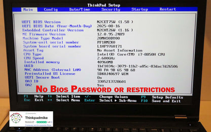 Lenovo ThinkPad P52 i7 *6 CORE* 8850H 2.6Ghz 40GB RAM 512GB IPS B\L KB NVIDIA P2000 (1238)