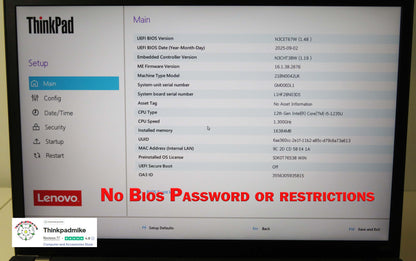 Lenovo ThinkPad x13 i5 1235U *10 Core* 16GB RAM 256GB SSD IPS WUXGA Screen (1288)