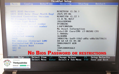 Lenovo ThinkPad T480 i7 8650U 16GB RAM 256GB SSD IPS SCREEN B\L KB (1321)
