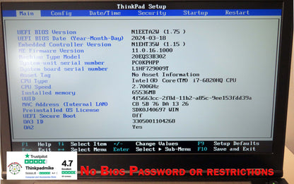 Lenovo ThinkPad P50 i7 6820HQ 64GB RAM 512GB SSD IPS NVIDIA M1000M B\L KB (1120)