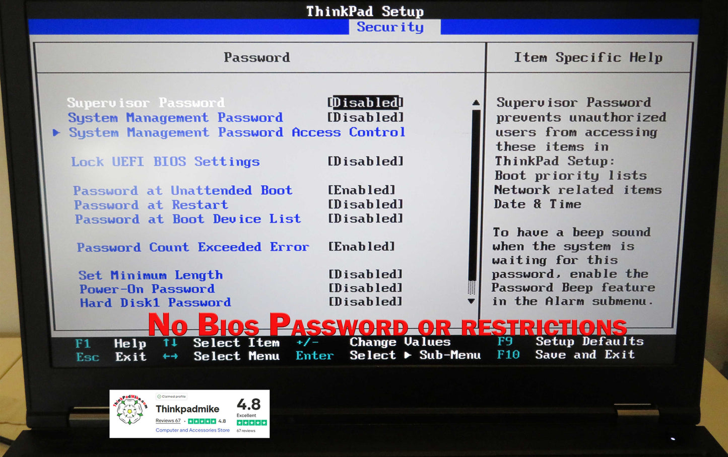 Lenovo ThinkPad P53 i7 *HEX CORE* 9750H 2.6Ghz 40GB RAM 256GB + 512GB IPS B\L KB NVIDIA T2000 (1208)