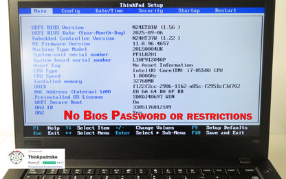 Lenovo ThinkPad T480 i7 8550U 32GB RAM 256GB SSD IPS SCREEN B\L KB (1294)