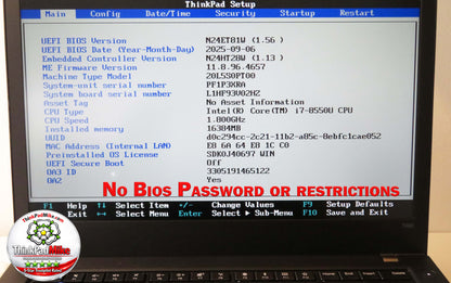 Lenovo ThinkPad T480 i7 8550U 16GB RAM 256GB SSD IPS SCREEN NVIDIA MX150 (1339)