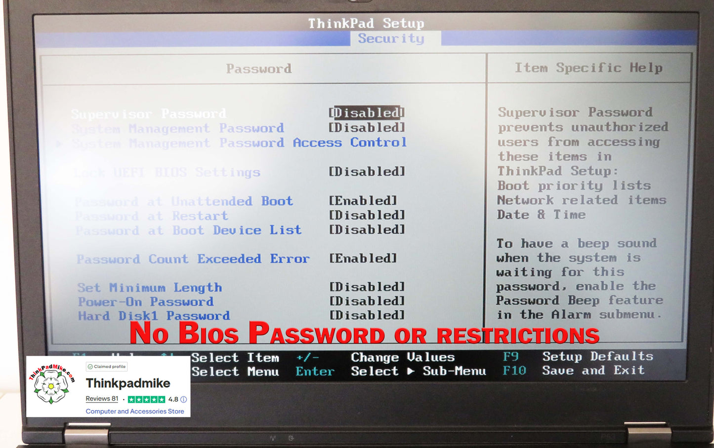 Lenovo ThinkPad P53 i7 *6 CORE* 9750H 40GB RAM 512GB IPS B\L KB NVIDIA T2000 (1330)