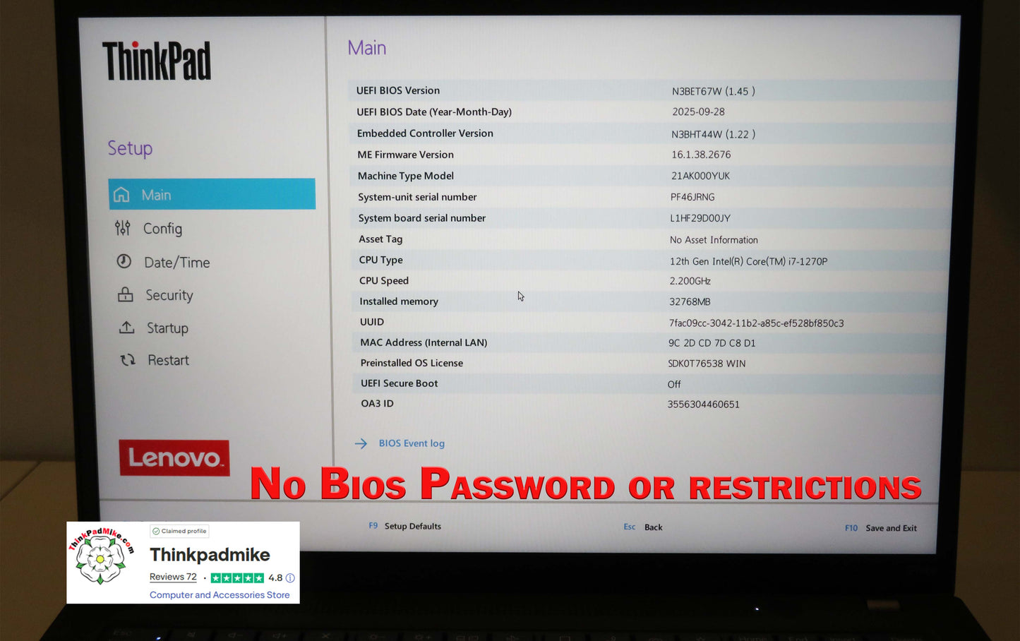 Lenovo ThinkPad P14s i7 1270P **12 Core** 32GB RAM 512GB SSD IPS WUXGA NVIDIA T550 WIN11 (1251)