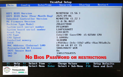 Lenovo ThinkPad T480 i5-8250U | 16GB | 256GB SSD | FHD | Dual Battery (1195)
