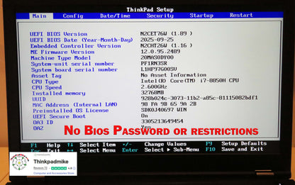 Lenovo ThinkPad P52 i7 *6 CORE* 8850H 2.6Ghz 32GB RAM 512GB SSD IPS B\L KB NVIDIA P2000 (1270)