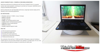 Lenovo ThinkPad P15 i7 11850H *8 CORE* 32GB RAM 512GB SSD UHD NVIDIA T1200 (1400)