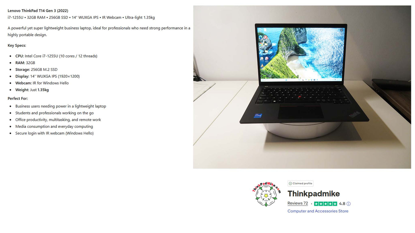 Lenovo ThinkPad T14 Gen 3 business laptop