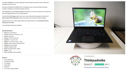 Lenovo ThinkPad P1  Specs