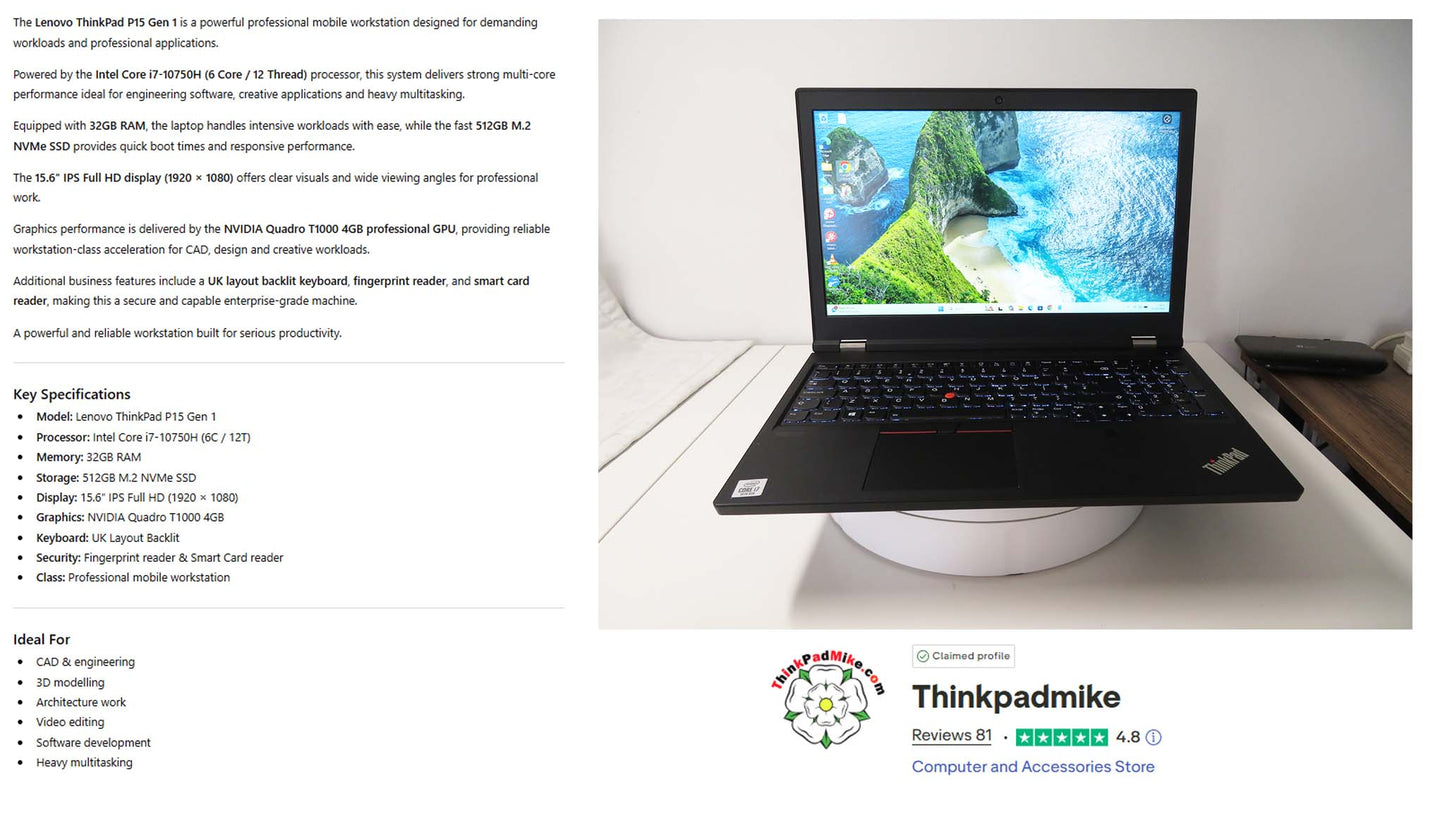 Lenovo ThinkPad P15 Specs