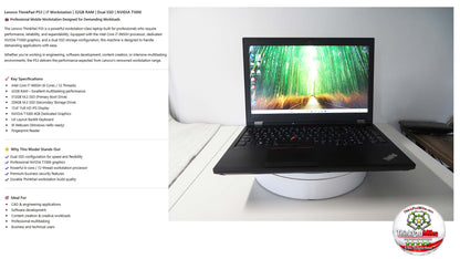 Lenovo ThinkPad P53 i7 *6 CORE* 9850H 2.6Ghz 32GB RAM 512GB + 256GB IPS B\L KB NVIDIA T1000 (1353)