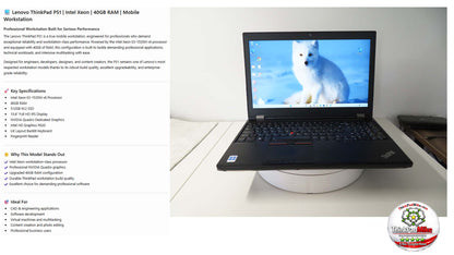 Lenovo ThinkPad P51 Xeon E3-1535M v6 40GB RAM 512GB SSD IPS NVIDIA B\L KB (1358)