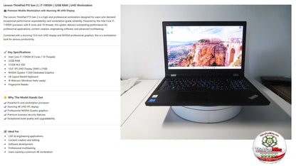 Lenovo ThinkPad P15 i7 11850H *8 CORE* 32GB RAM 512GB SSD UHD NVIDIA T1200 (1357)