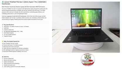 Lenovo ThinkPad T14s AMD Ryzen 7 Pro 8 Core 32GB RAM 512GB SSD IPS TOUCH (1364)
